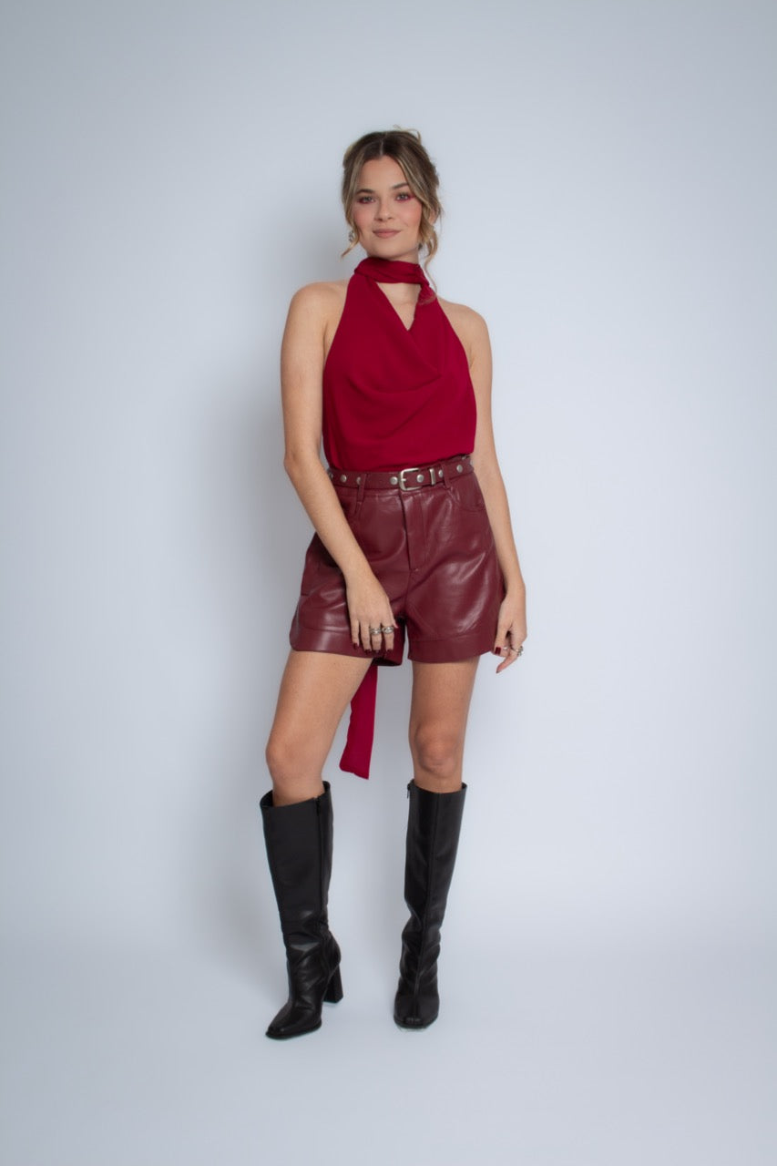 Blusa Marsala com Decote Senita