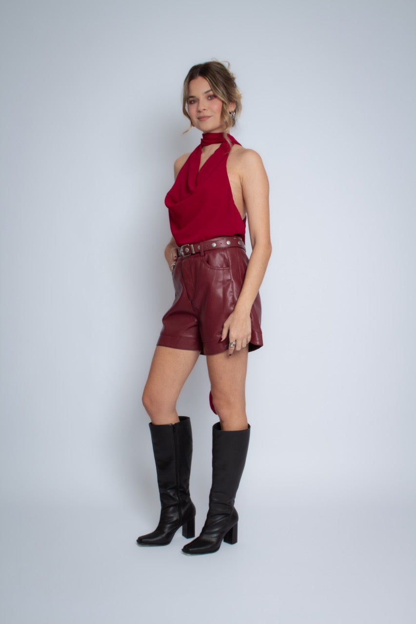 Blusa Marsala com Decote Senita