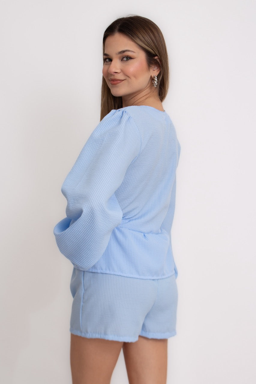 Short com Elástico Azul Anis - Versão Nova