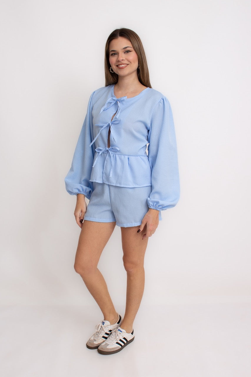 Short com Elástico Azul Anis - Versão Nova