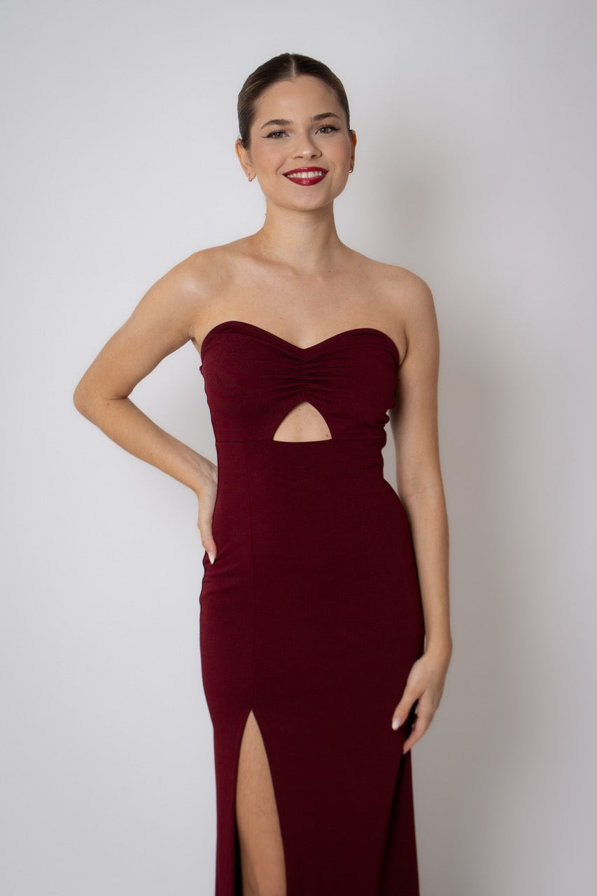 Vestido Midi Marsala