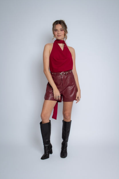 Blusa Marsala com Decote Senita