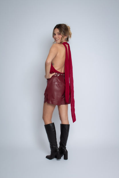 Blusa Marsala com Decote Senita