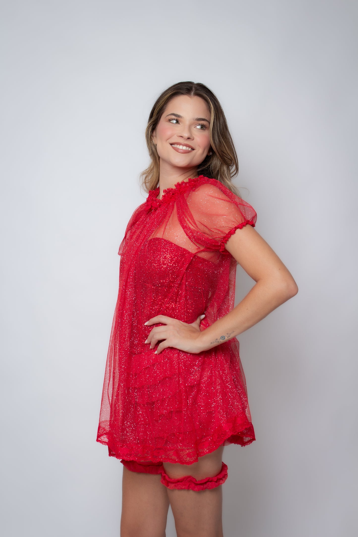 Combo Corset Espresso + Short Feather + Vestido Babydoll