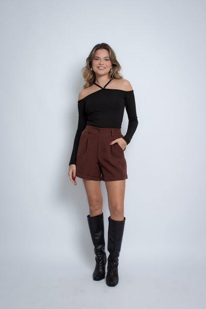 Blusa Manga Longa Ombro a ombro Basic