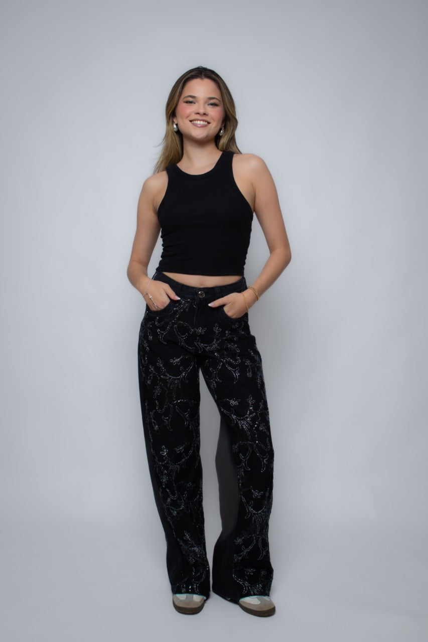 Calça preta Taste Back (Mandacaru)