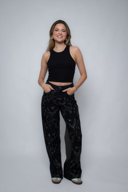 Calça preta Taste Back (Mandacaru)