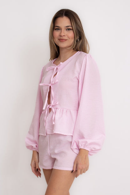 Bata Lacinhos Rosa Anis