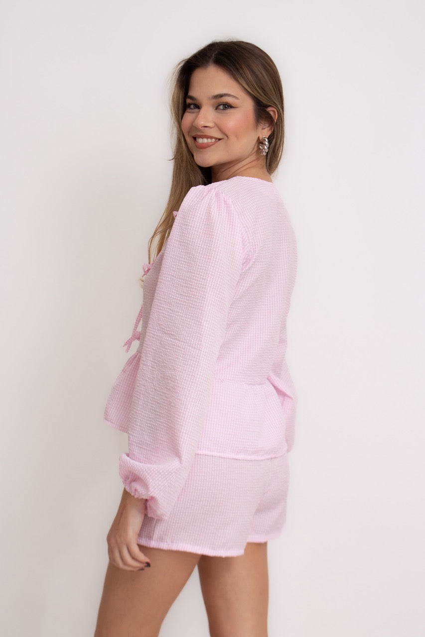 Bata Lacinhos Rosa Anis