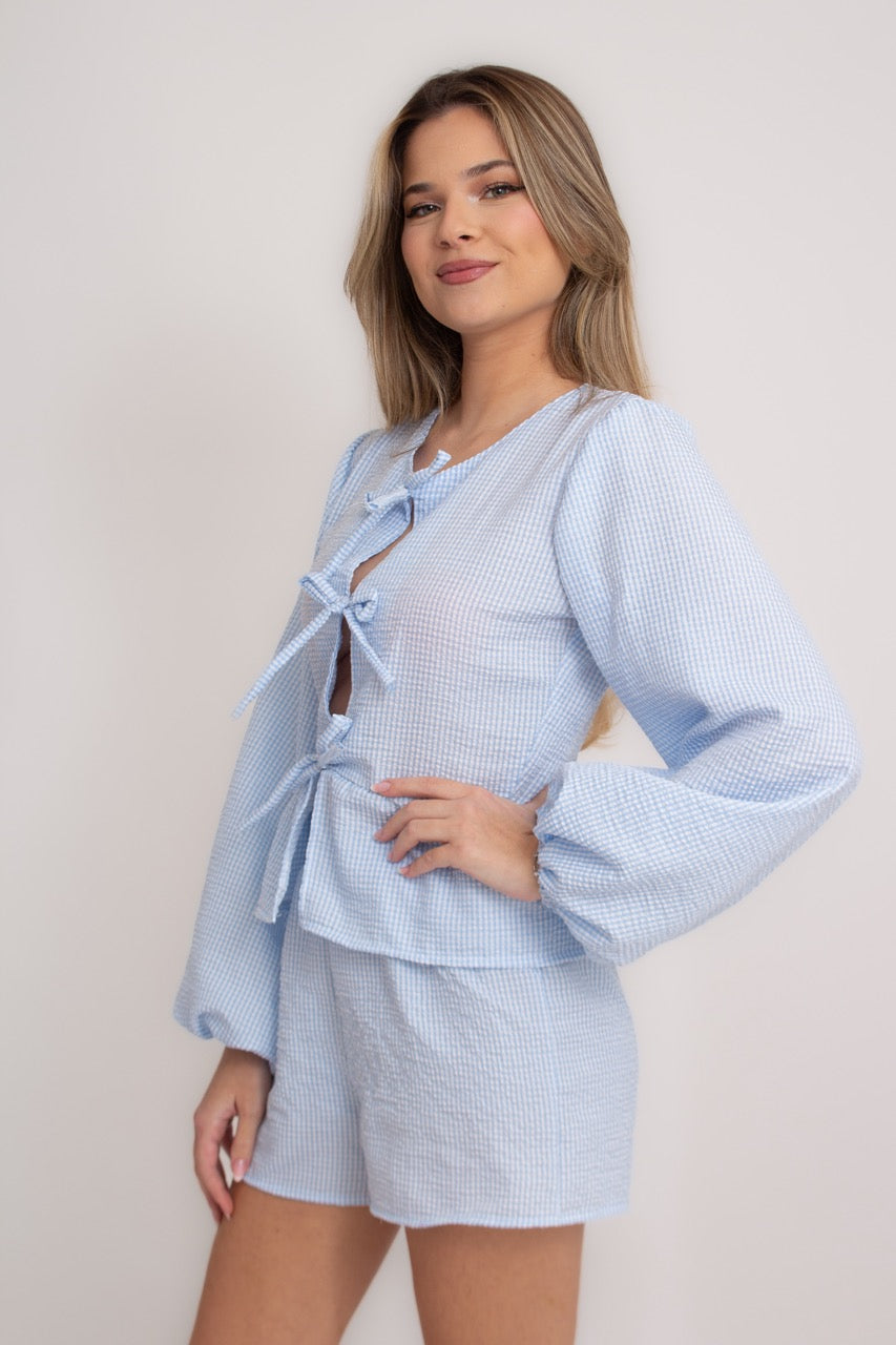 Bata Lacinhos Azul Anis