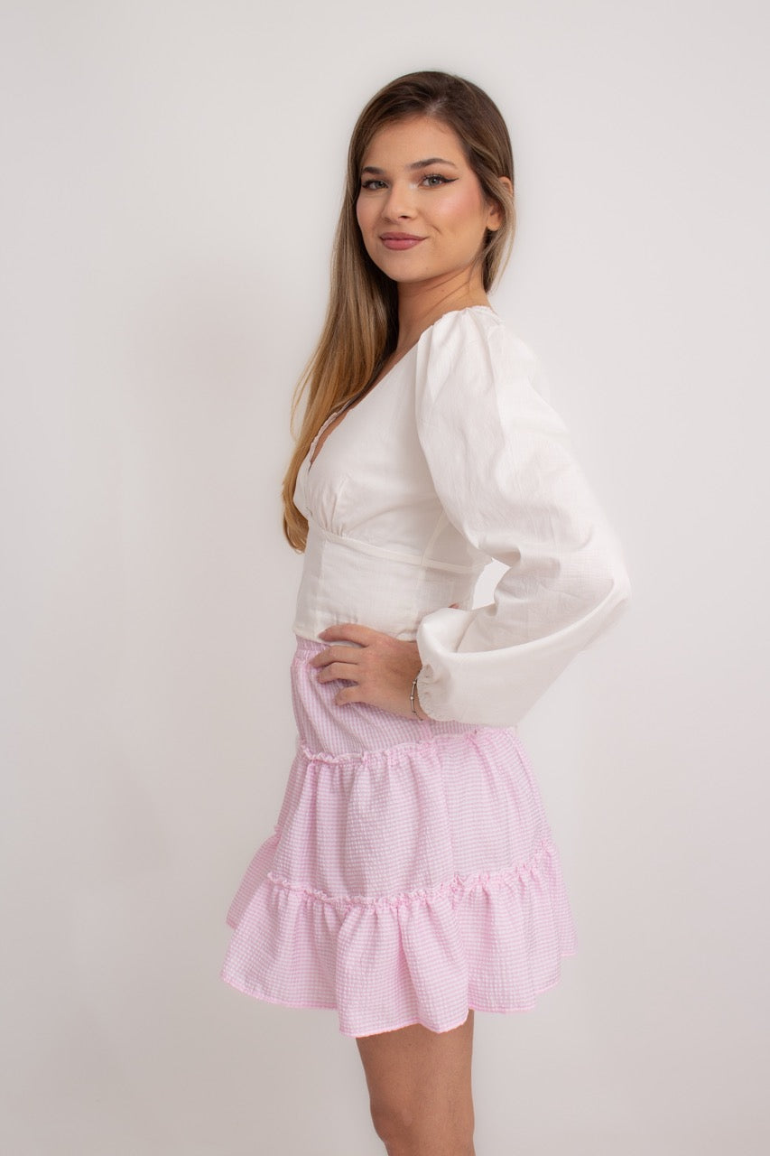 Cropped Manga Longa off white Ipê