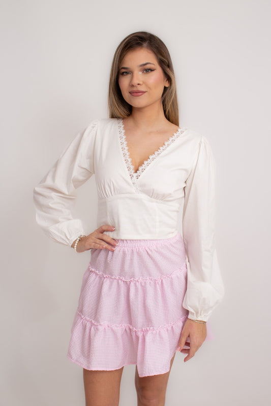 Cropped Manga Longa off white Ipê