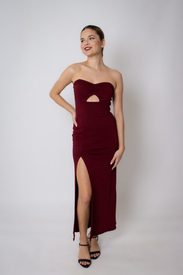 Vestido Midi Marsala
