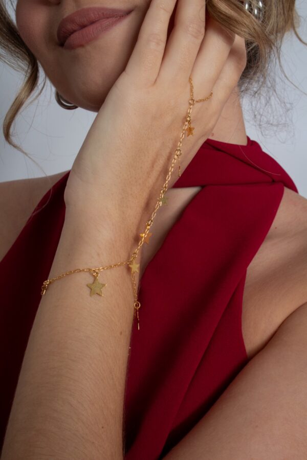 Pulseira de Mão com estrelas douradas - Image 2