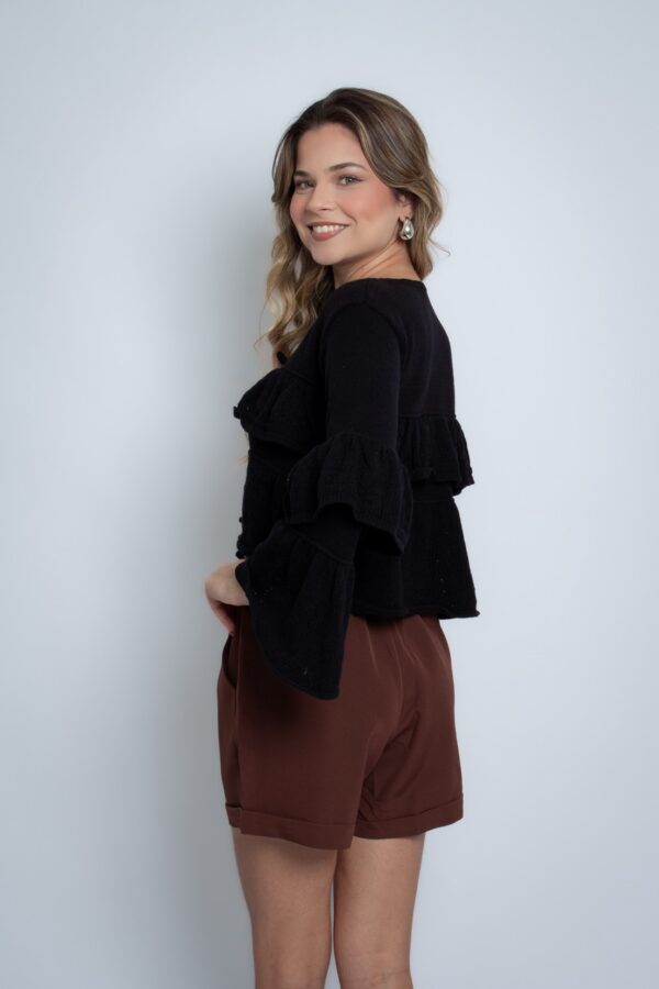 Tricô Preto com amarrações Mirra - Image 3